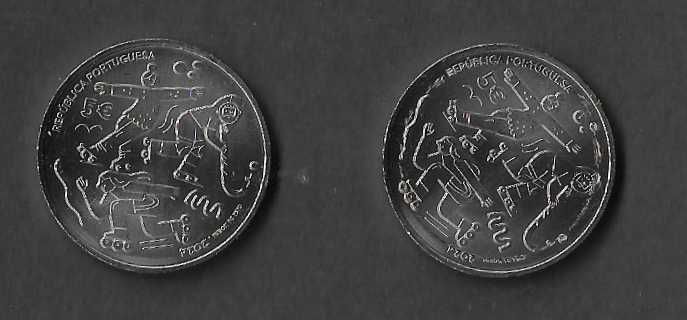 Duas moedas de 5€ . Portugal 2024