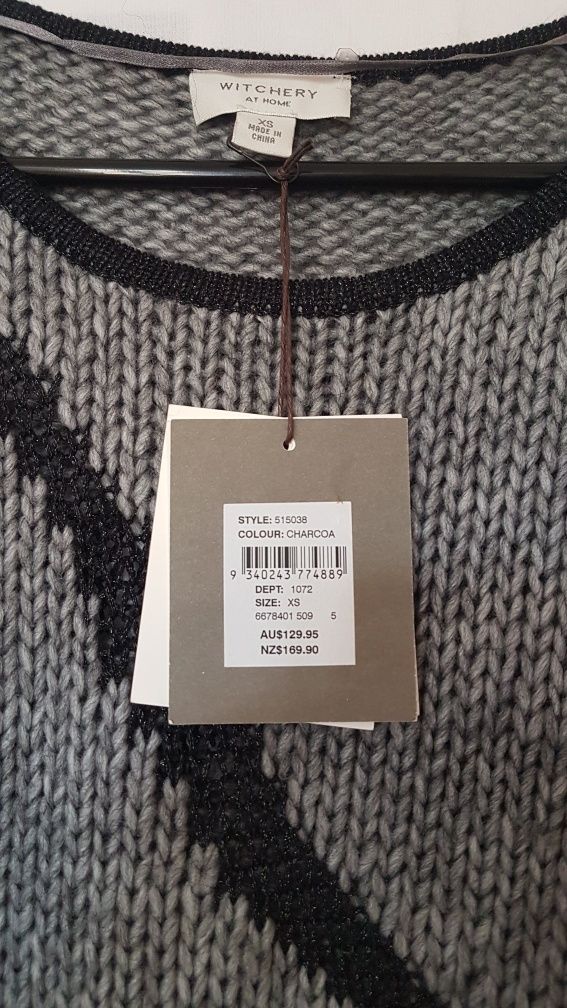 Witchery nowy sweter alpaka wełna wool asymetryczny vintage retro