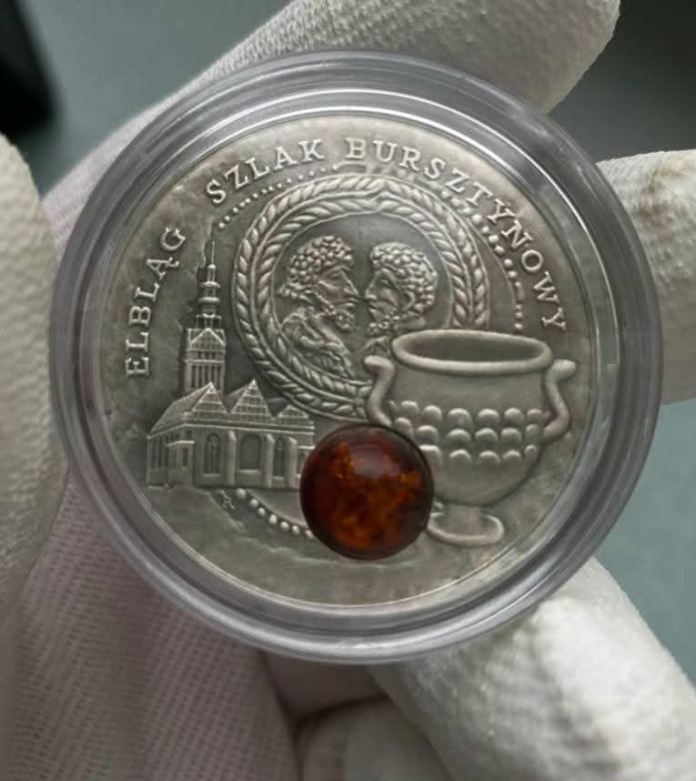 1 $ Ніуе Бурштиновий шлях ! Ельблонг. СРІБЛО + ЯНТАР! 2009 рік.