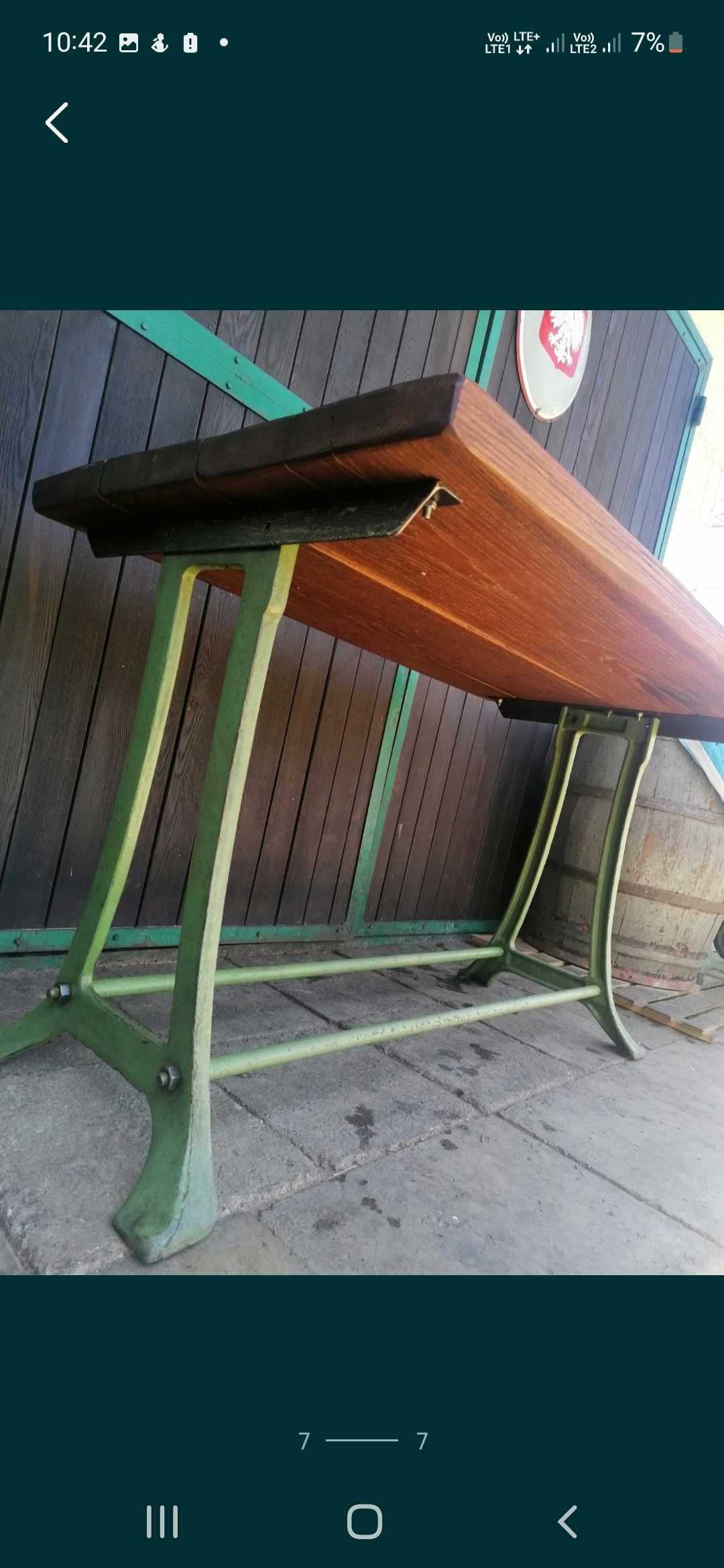 Stół loft blat dębowy