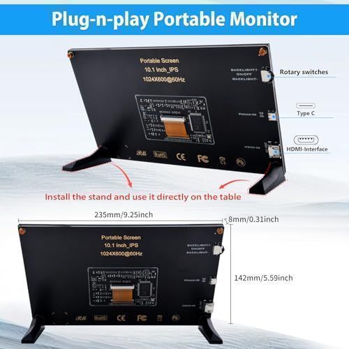 S2Pi 10,1-calowy ekran LCD IPS do Raspberry Pi z wejściem HDMI