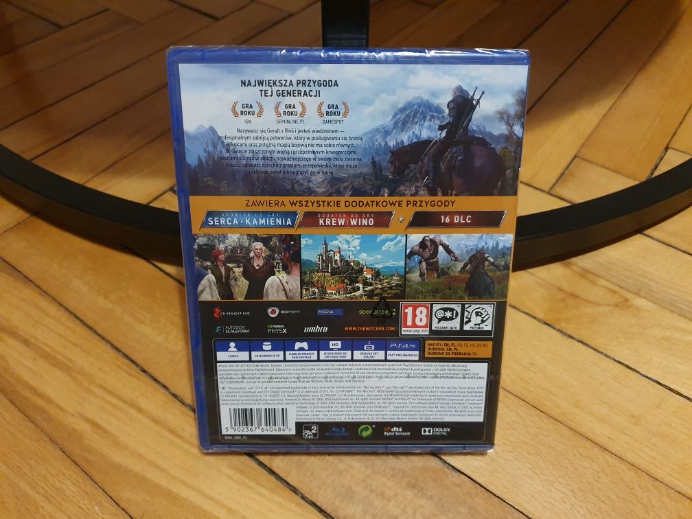Nowa Gra Wiedźmin III Dziki Gon 3 PS4 PlayStation 4 PL Polska Wersja