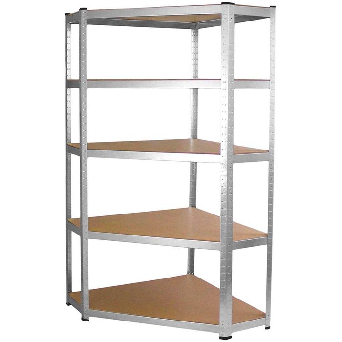 Regał Magazynowy NAROŻNY Metalowy Garaż GC9040 MDF Stal Ocynk