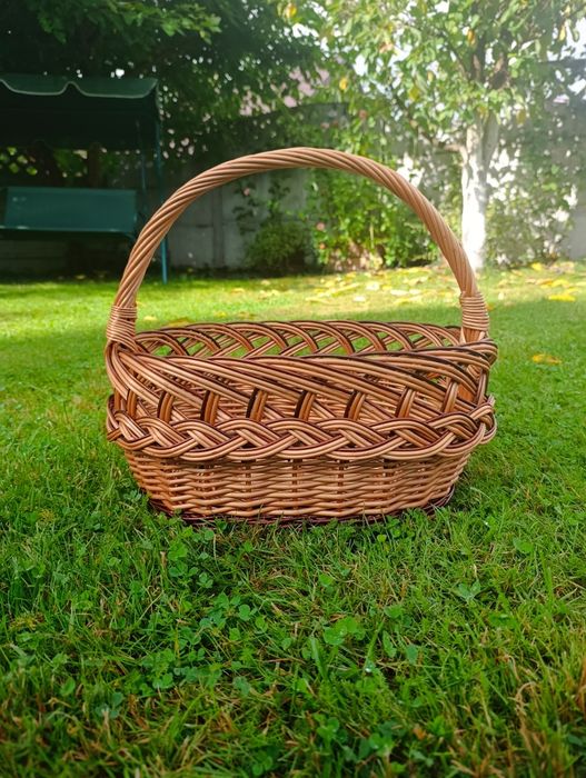 Kosz wiklinowy ażurowy koszyk na zakupy grzyby