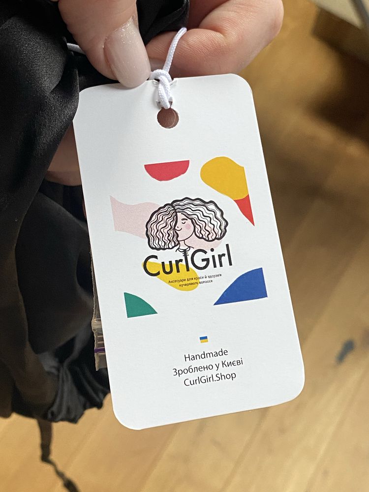 Curl Girl Turban 100% Jedwab Silk Czarny Czapka
