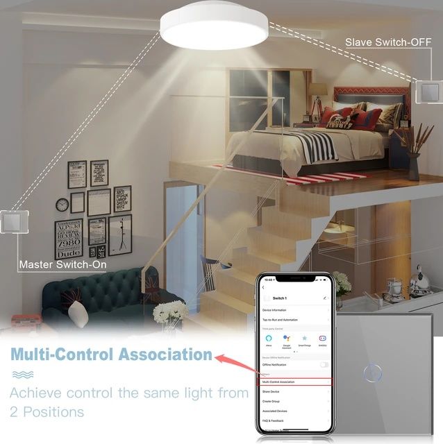 2 pack BSEED Smart Alexa inteligentny włącznik światła 1-drożny WiFi
2