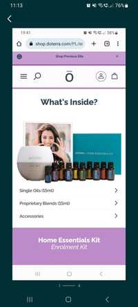 Olejek Doterra Home Essential Kit + dyfuzor Petal Domowa apteczka zest