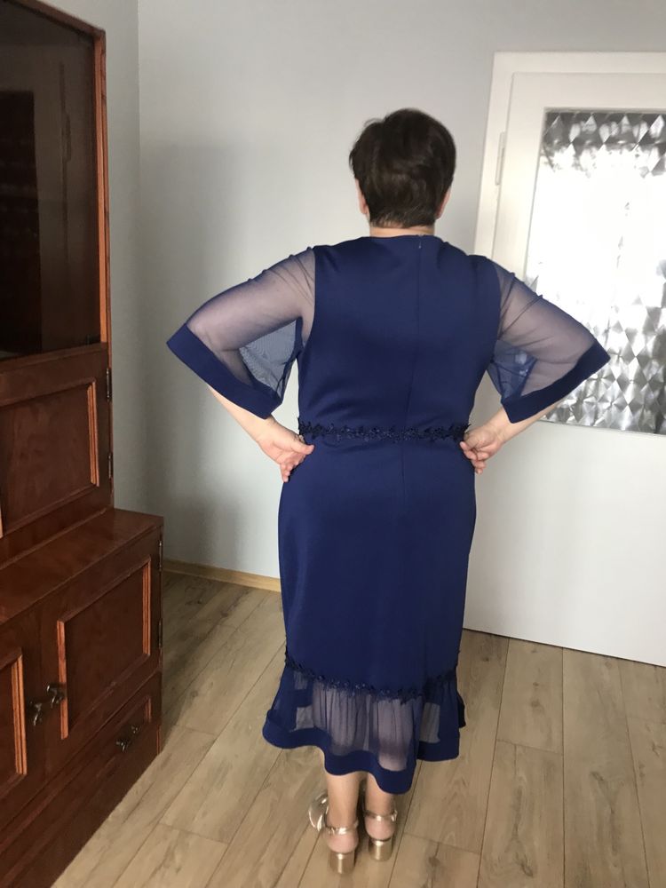 Sukienka wesele Bonprix Nowa roz.48/50 ciemny niebieski