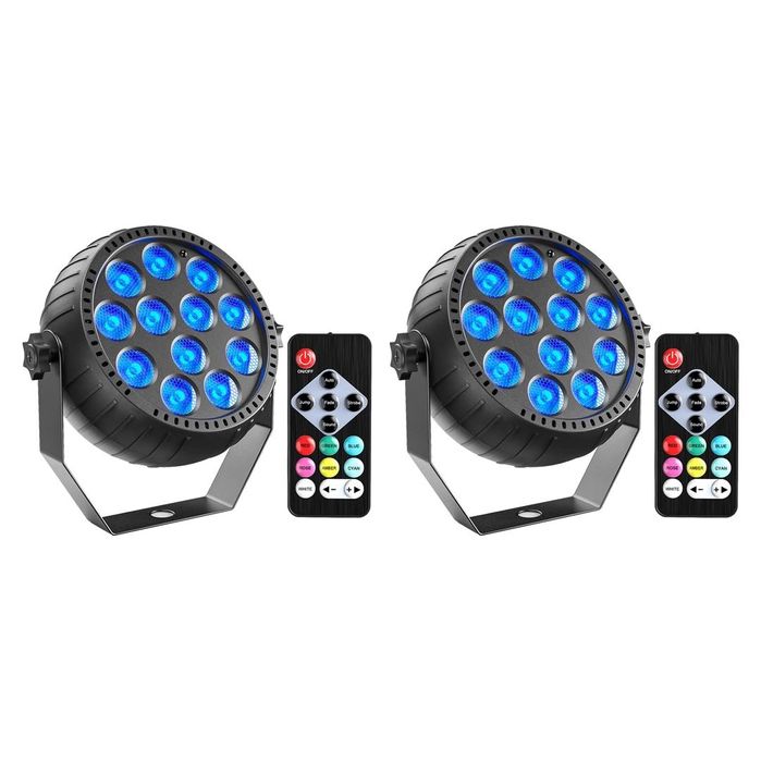 Akumulatorowy reflektor 2szt z pilotem LED RGB 12 diodowy