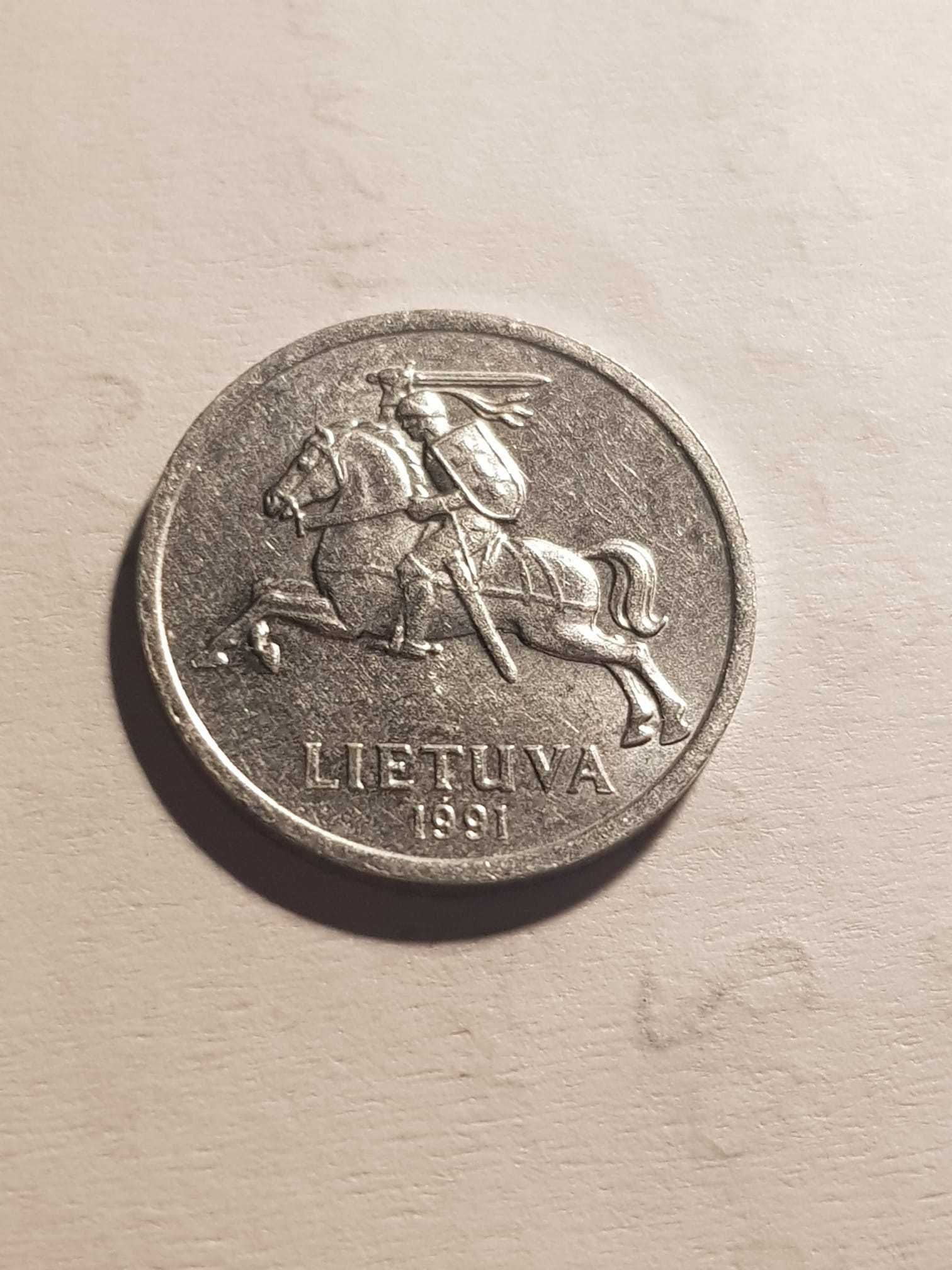 1 centai  cent Litwa 1991