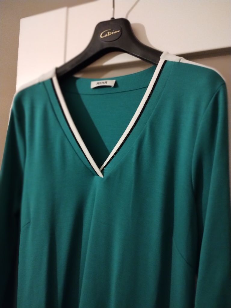 Sukienka zielona Midi L święta lampasy tkmaxx