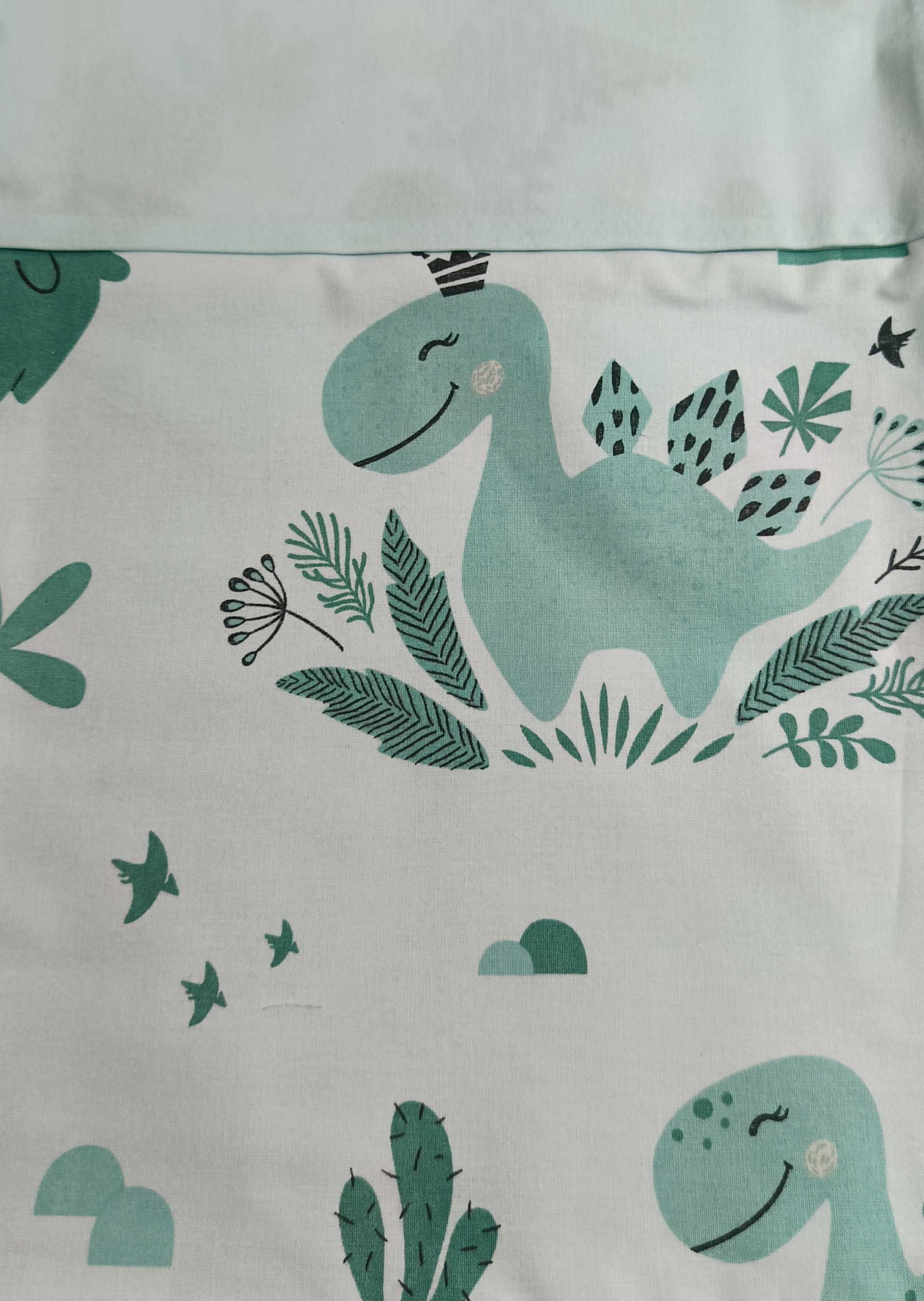 Pościel dziecięca 135/100 cm DINO mięta MIMINU 3 elementy