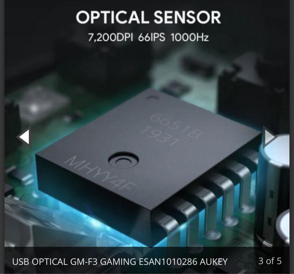 Aukey GM-F3 Optical, RGB LED Black (GMF3)