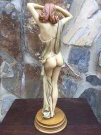 Extraordinária Escultura Sirves Nú Mulher Portuguesa P. à mão 44 cm