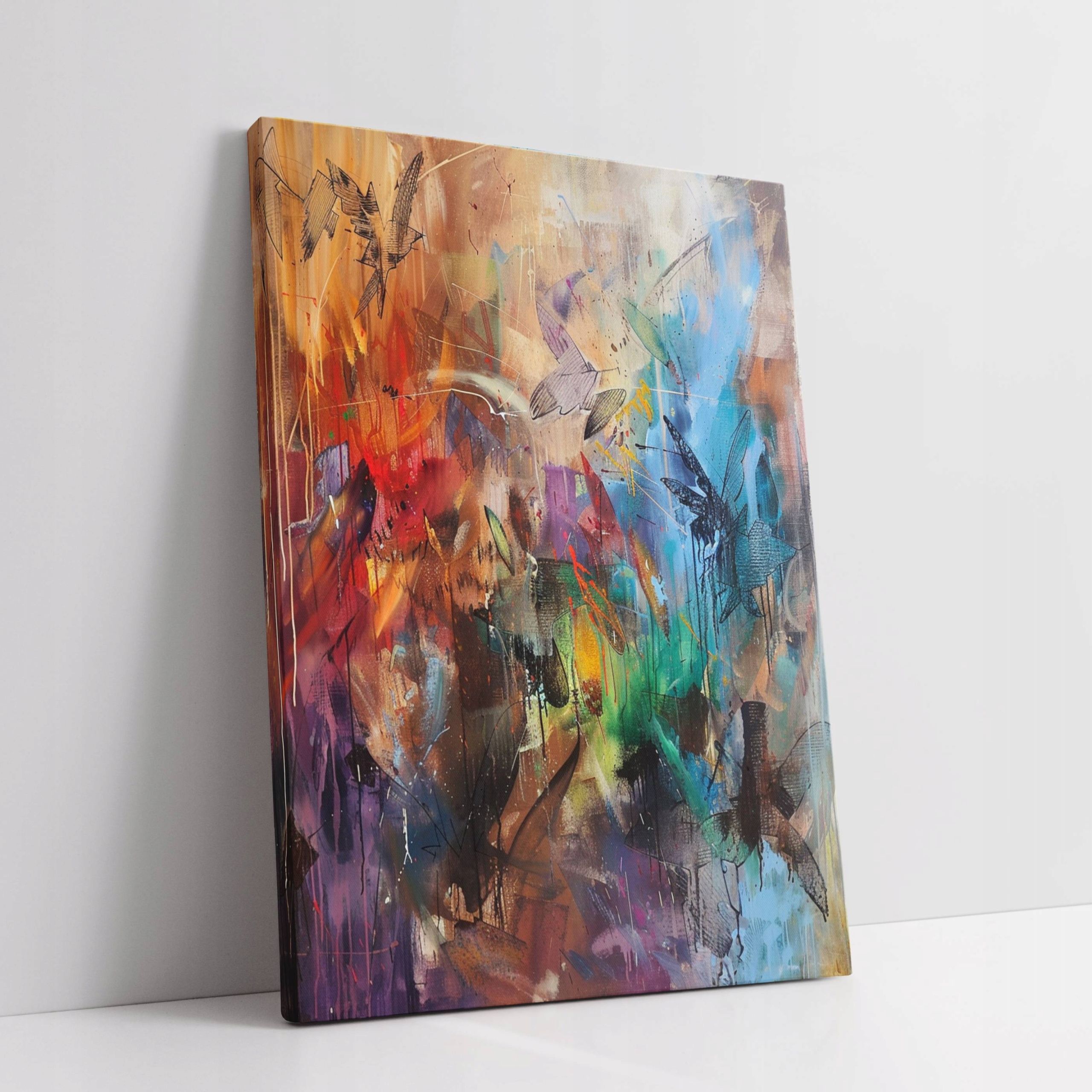 Obraz na płótnie Abstrakcyjne Linie i Kolory 90x120 cm