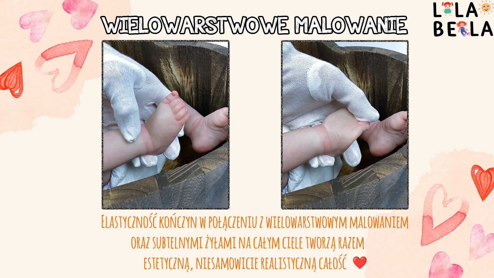 Lalka Bobas Jak Reborn ◼NOWA 48CM◼ Zestaw z Kartonem i Polskim Aktem