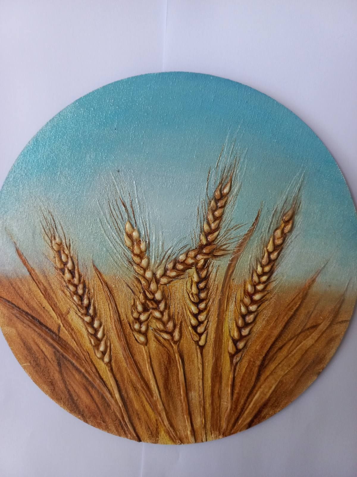 Картина маслом  "Колоски пшениці"