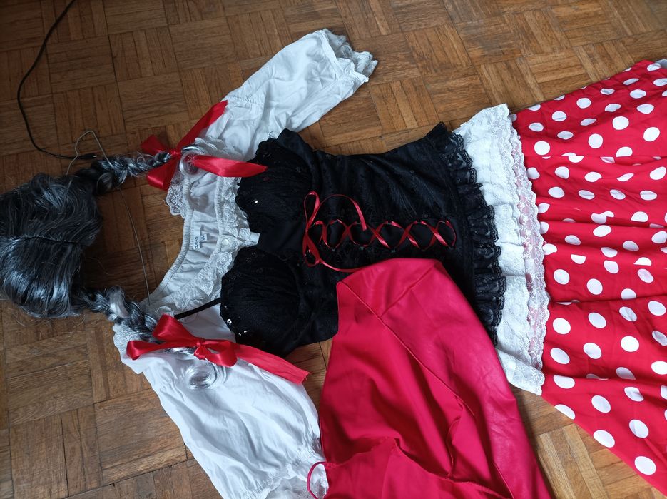 Strój karnawałowy czerwony kapturek S M L