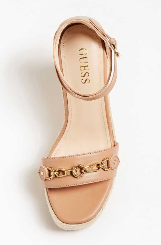 GUESS DAMSKIE SANDAŁY koturn Espadryle Rozmiar 40 FL6WENLEA03 brązowe