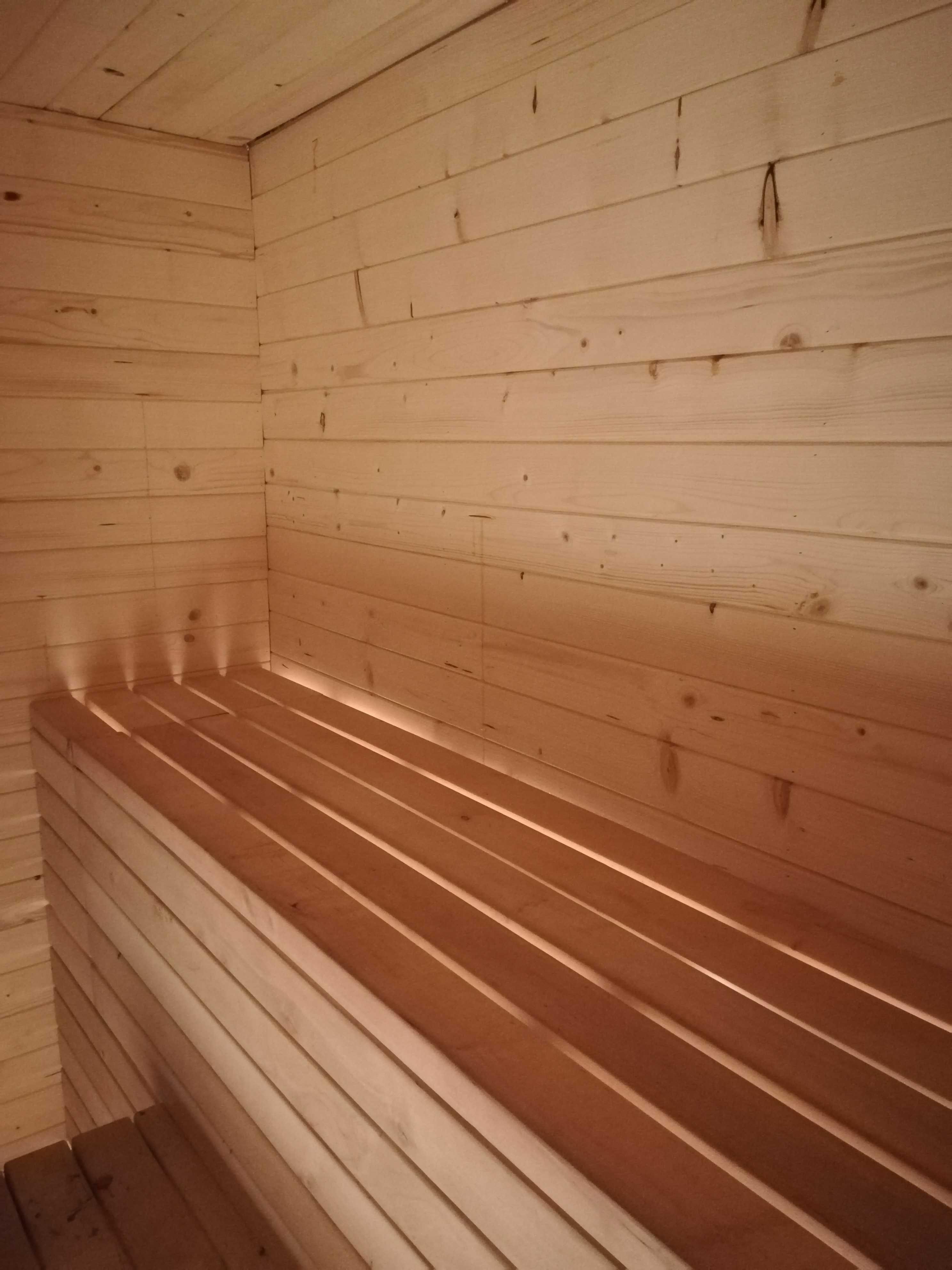 Sauna ogrodowa - sucha, ocieplana, przedsionek (gotowa do odbioru)