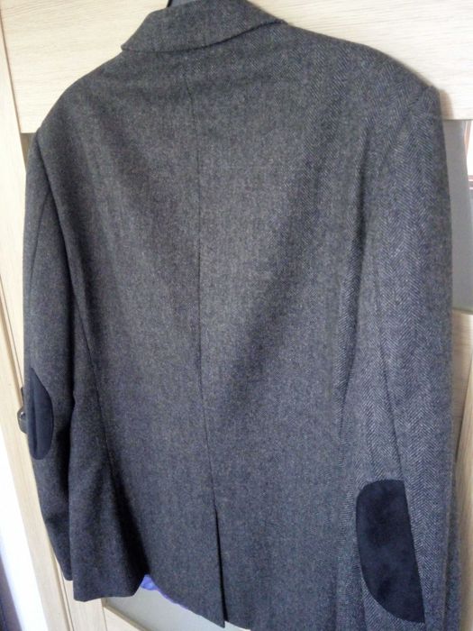 Сірий чоловічий твідовий піджак вовна 80% розмір 40 на 48