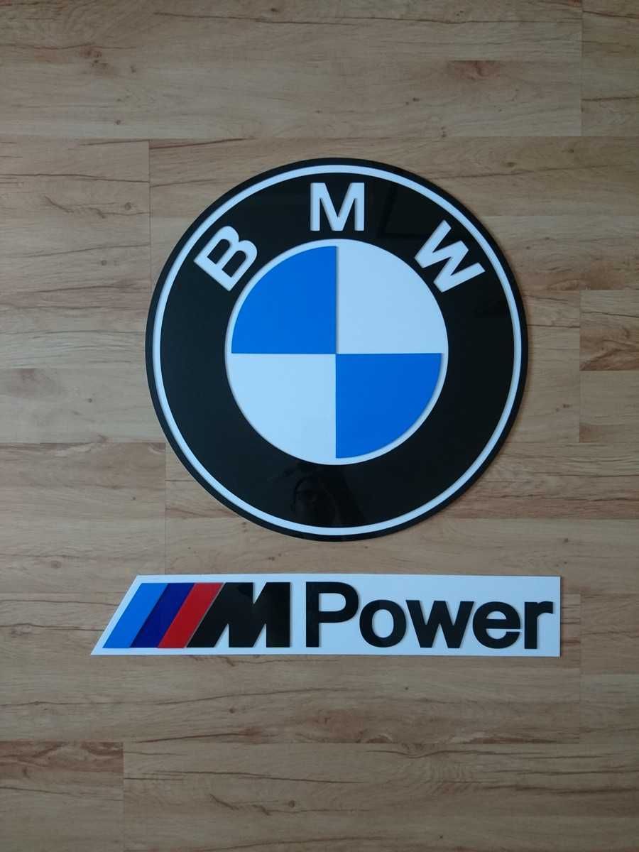 Logo szyld emblemat BMW M Power do garażu pokoju na ścianę