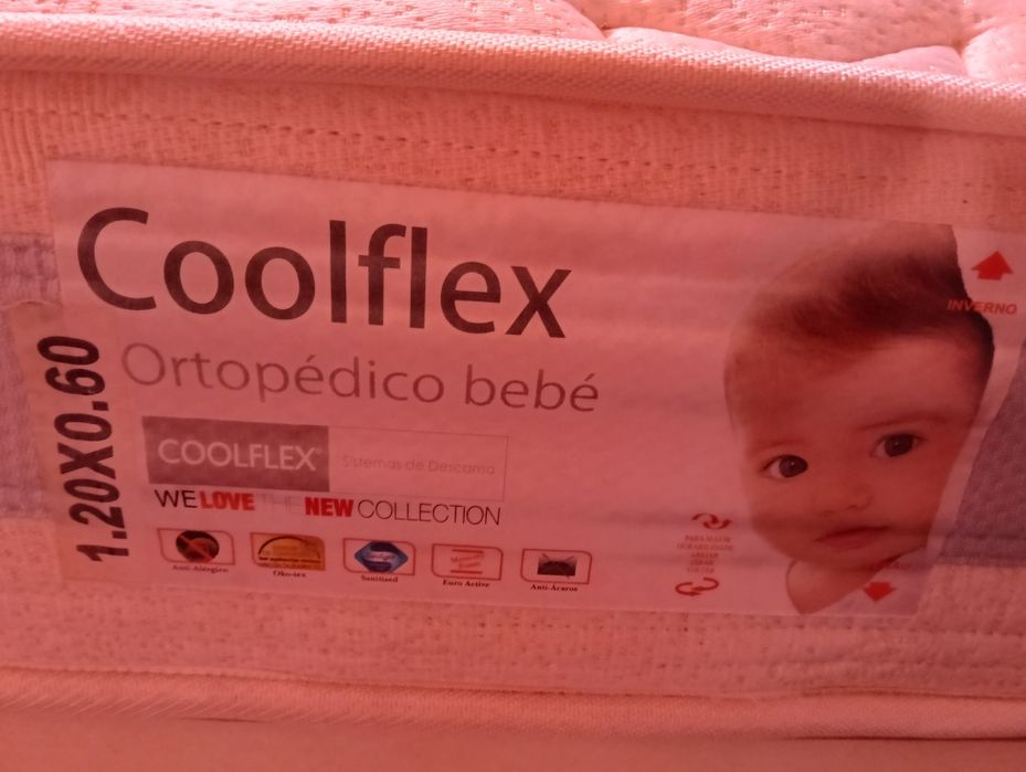 Colchão ortopédico coolflex berço e capa impermeável