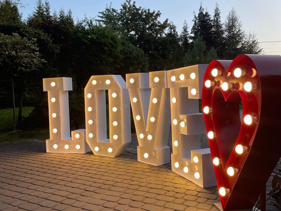 Podświetlany napis LOVE wynajem TANIO! DUŻY