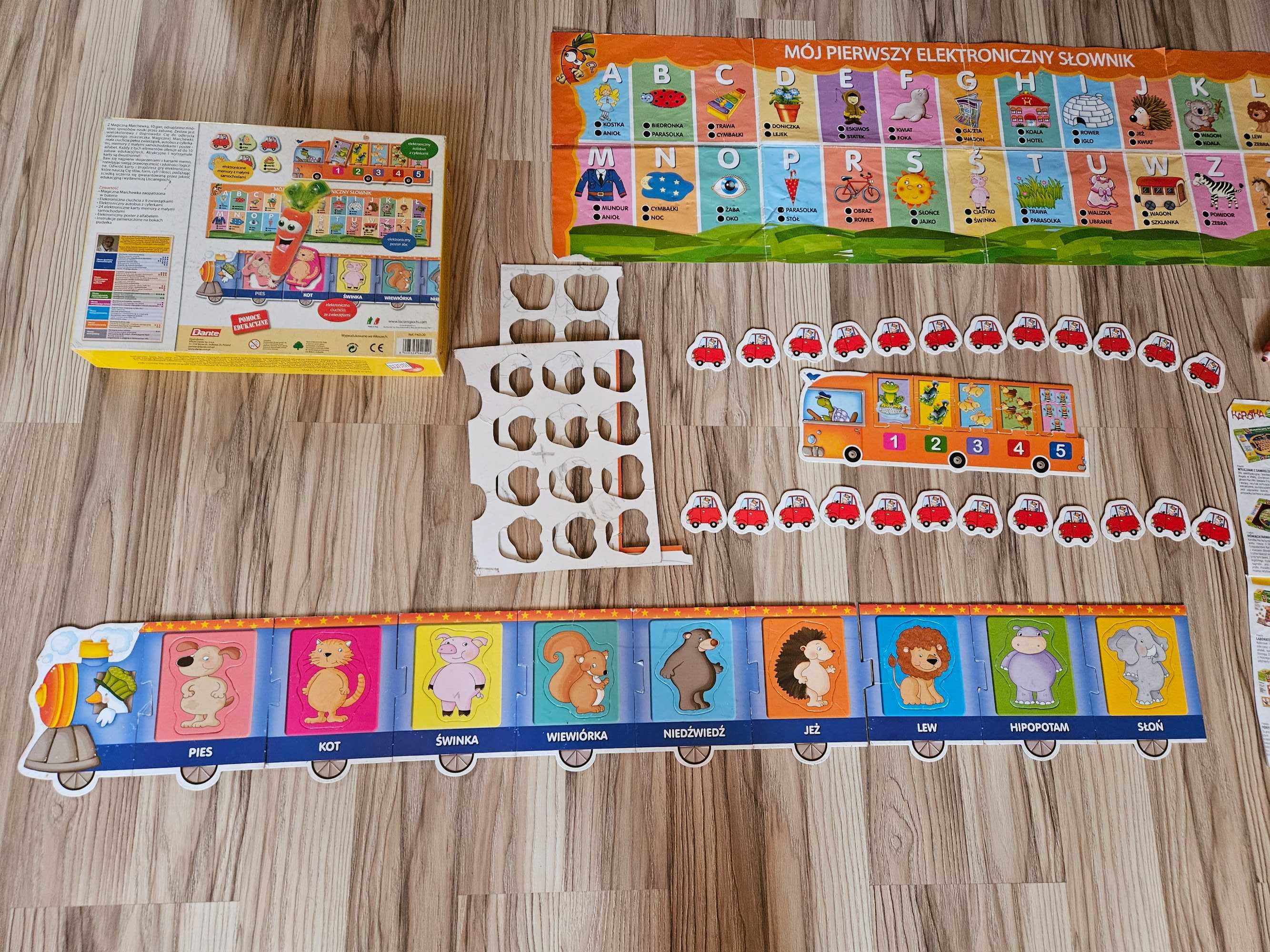 Gra Marcheweczka Zestaw 10 Gier Edukacyjnych Karotka Cuchcia Alfabet