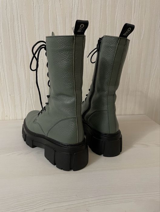 Жіночі черевики на шнурку колір хакі 39 розмір