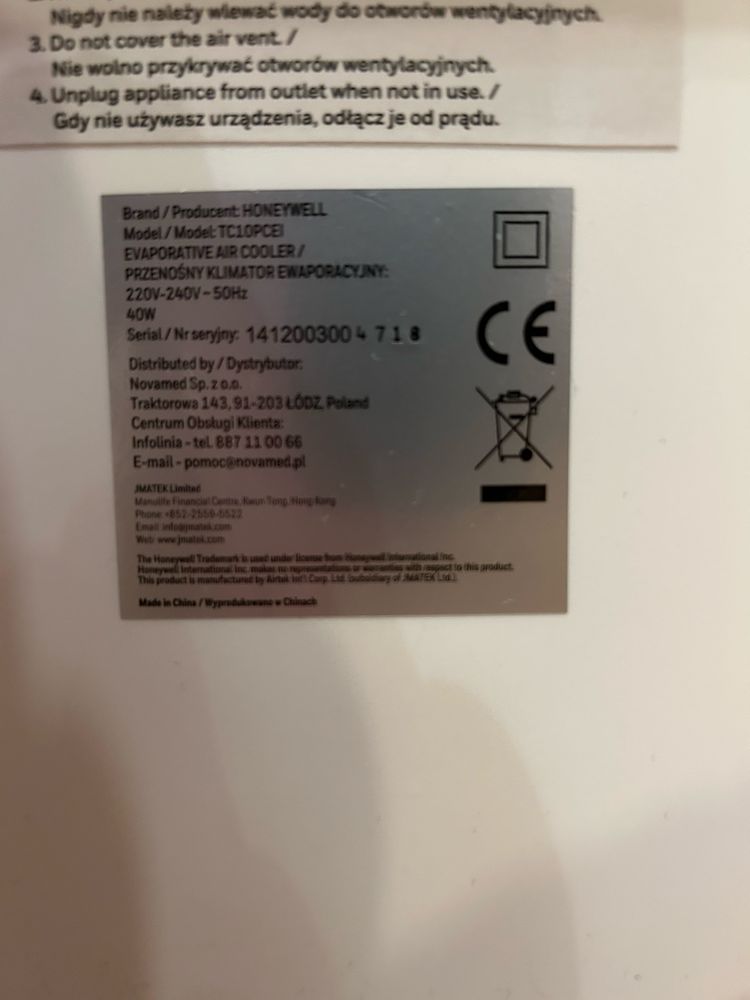 Klimator Honeywell TC10PCEI