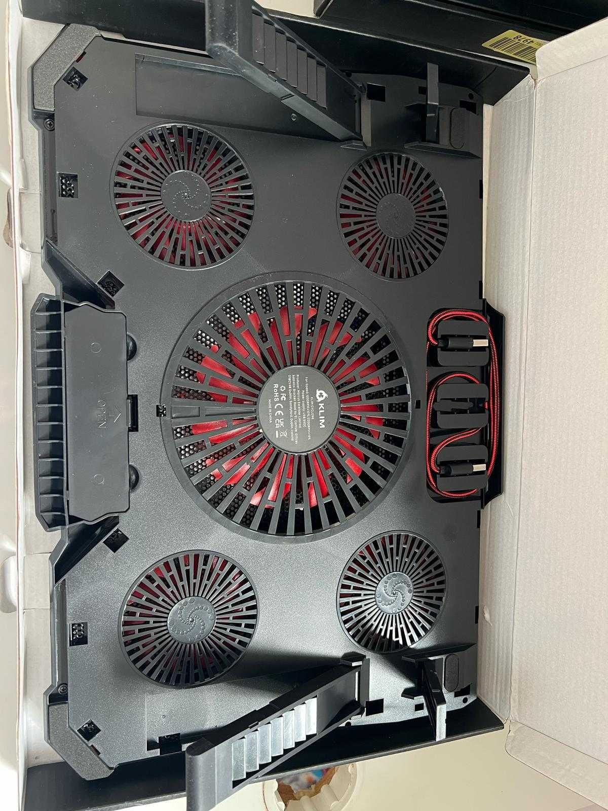 Podstawka chłodząca Klim Cyclone pod laptopa czerwona