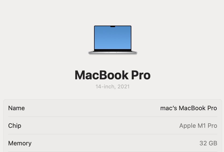 New MacBook Pro 14 2021 M1 Pro 32GB 512GB 3 цикли