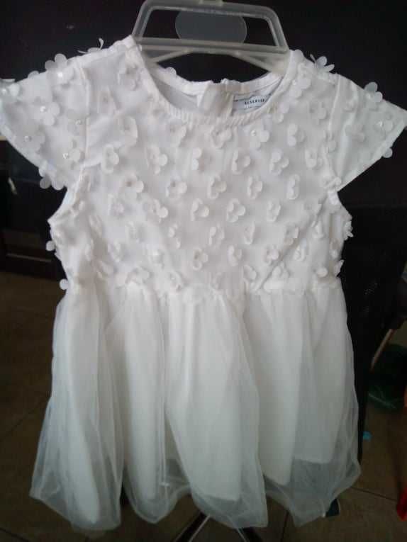 sukienka reserved 92cm biała, na chrzest/ wesele