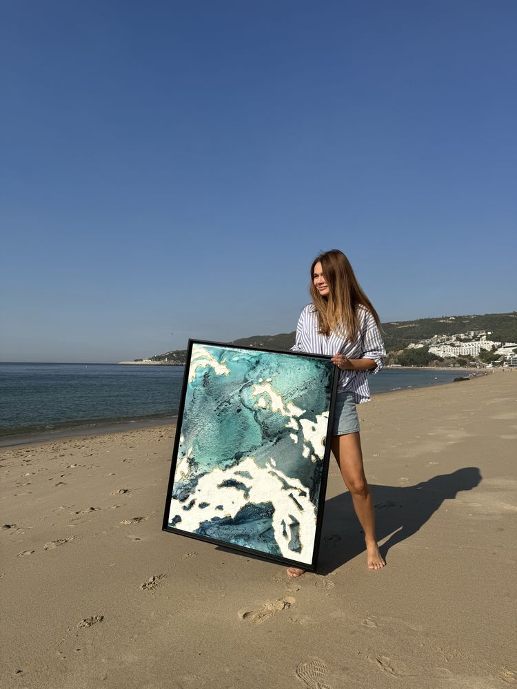 Quadro, pintura unica, resina