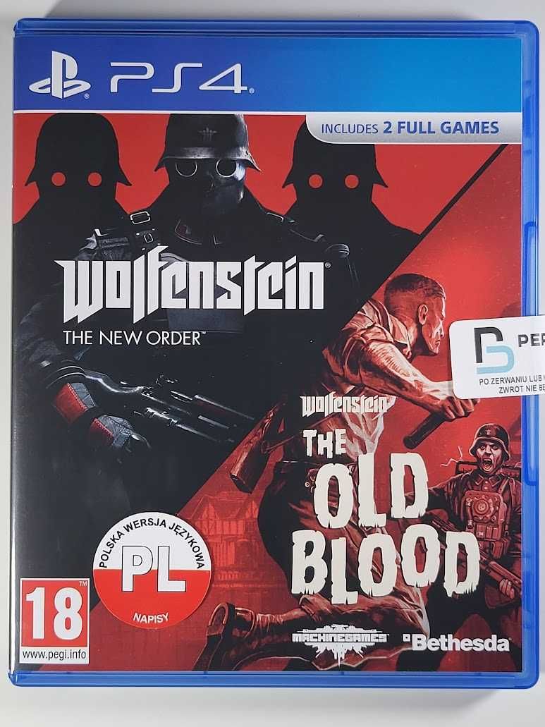 Wolfenstein: The New Order+The Old Blood / PS4 / Napisy PL / M. Służew