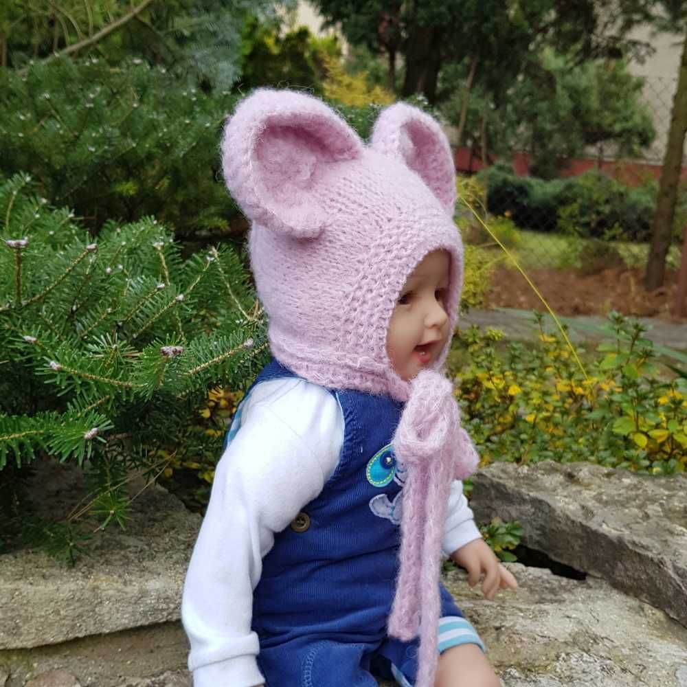 Czapka Pudrowa Mysz 56/58 alpaka/jedwab