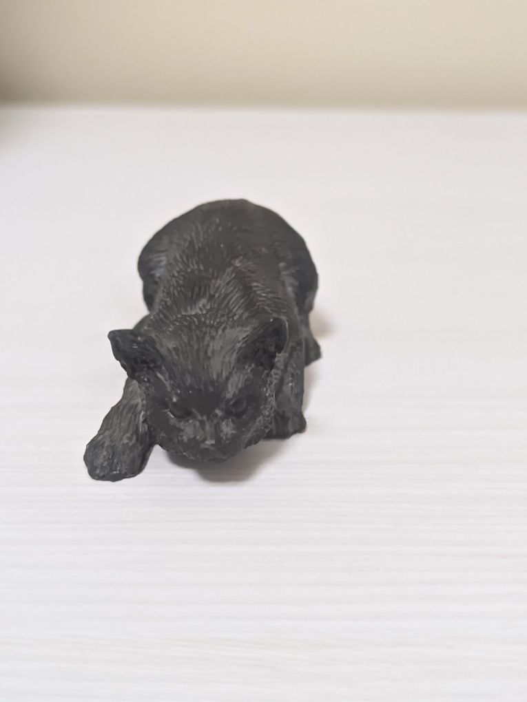 Коллекционная фигурка статуэтка Кошка из угля Coal from Wales