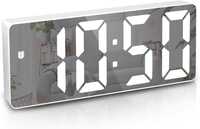 Zegar cyfrowy budzik Ankilo biały baterie USB dotykowy