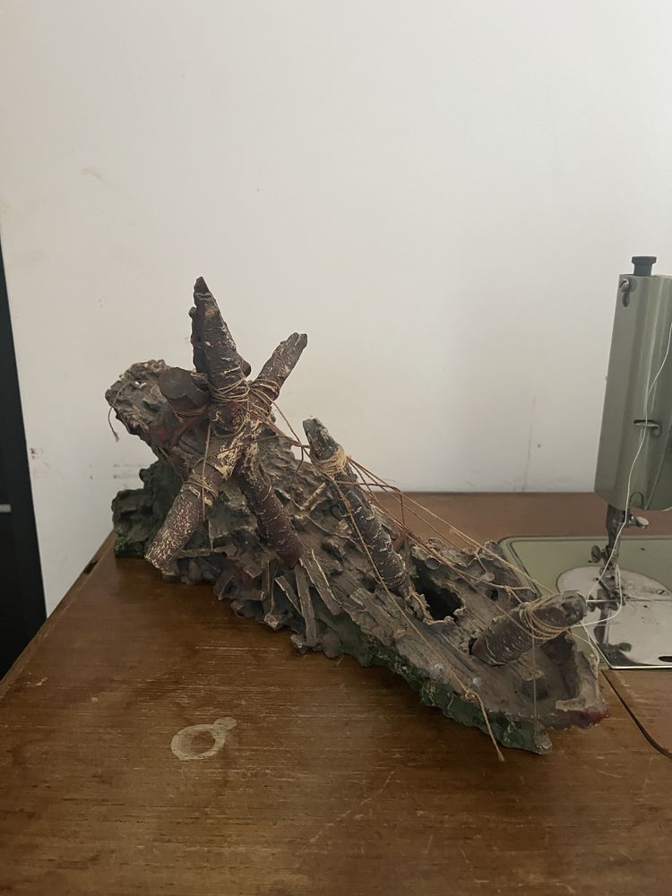 Barco de decoracao de aquario
