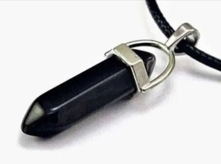 TURMALIN czarny naturalny minerał naszyjnik czakry reiki