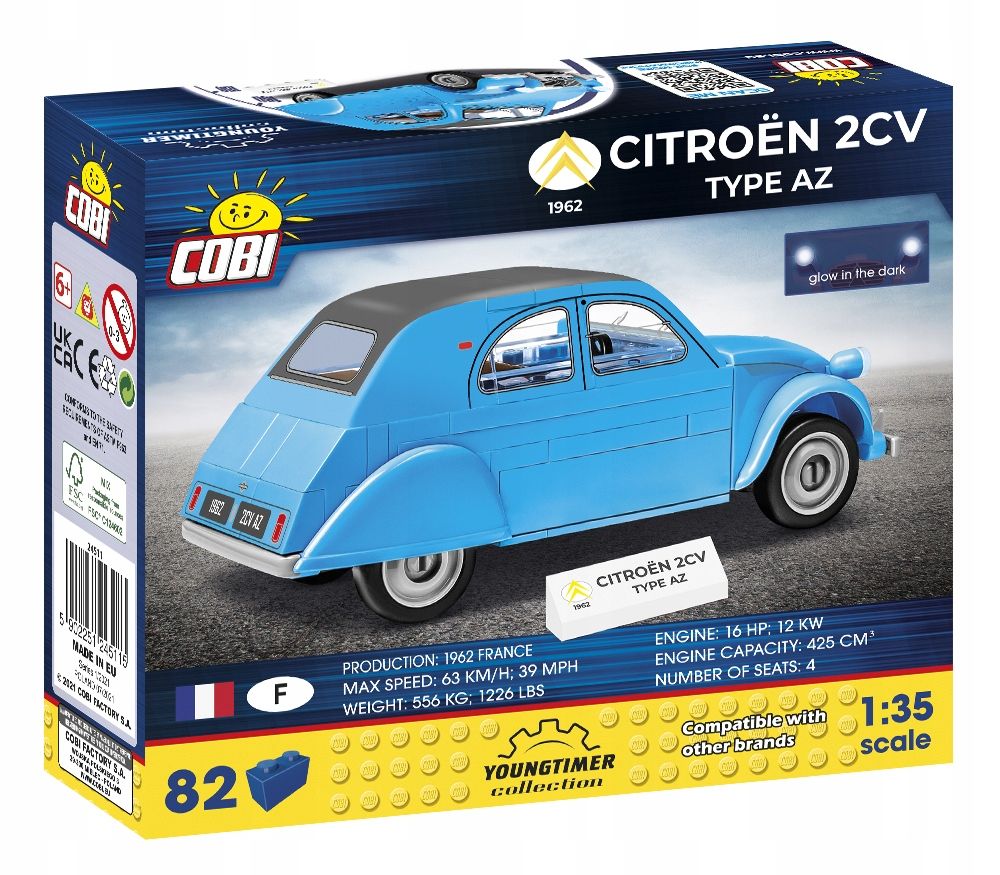 Klocki Cobi 24511 Samochód Citroen 2Cv Az Pojazd  Auto Autko 82 El