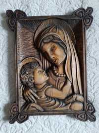 Płaskorzeźba "Maryja z Dzieciątkiem Jezus"