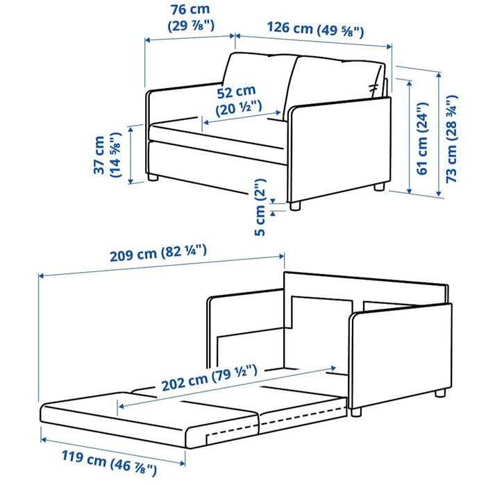 Sofa Cama Fridhult ( novo / selado ) - Cinza claro