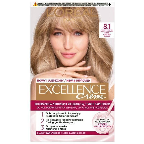 L'Oreal Paris Excellence Creme farba do włosów 8.1 Jasny Popielaty Blo