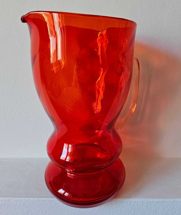 dzbanek duży czerwony Ząbkowice śląskie prl szkło kryształ