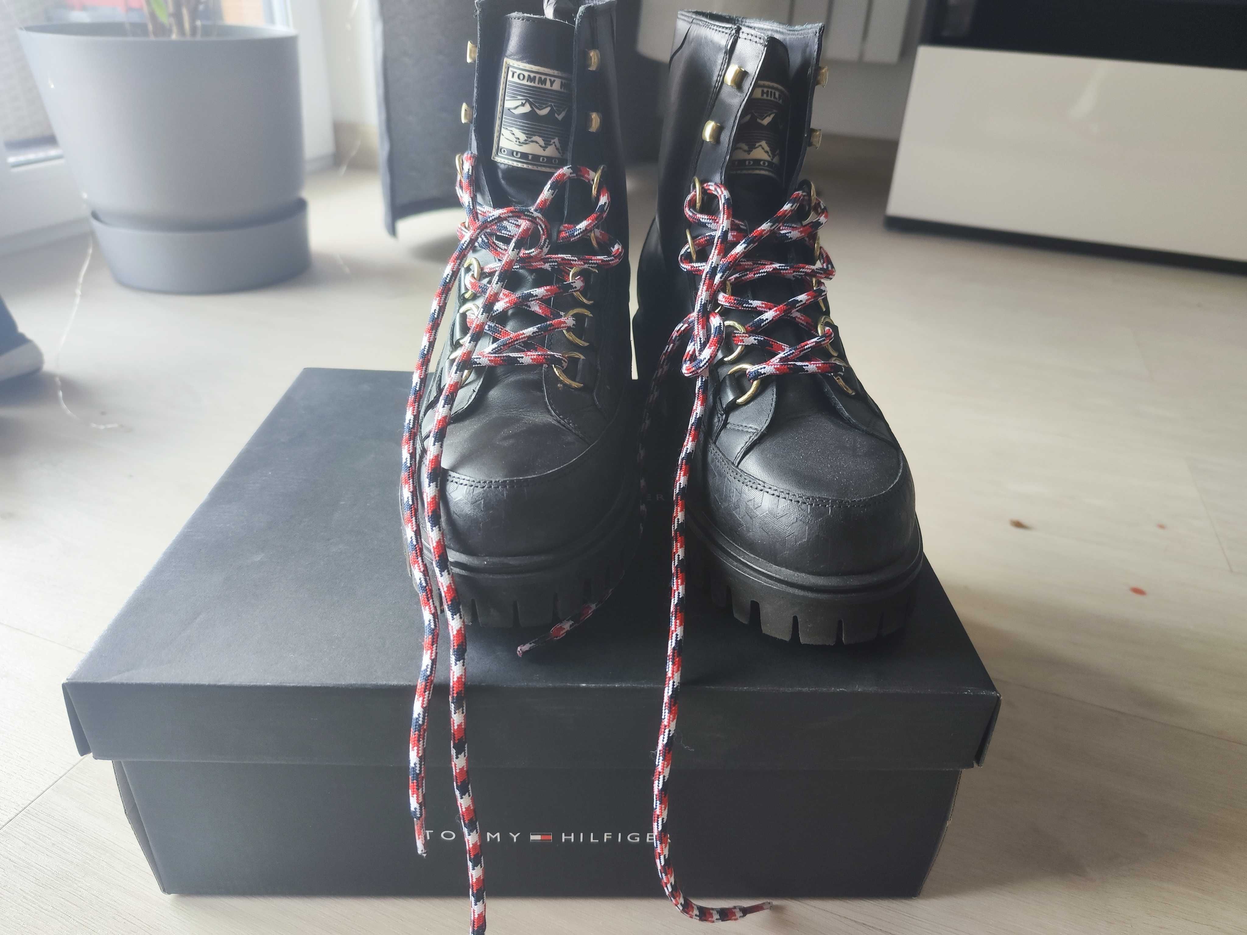 buty skórzane, zimowe Tommy Hilfiger