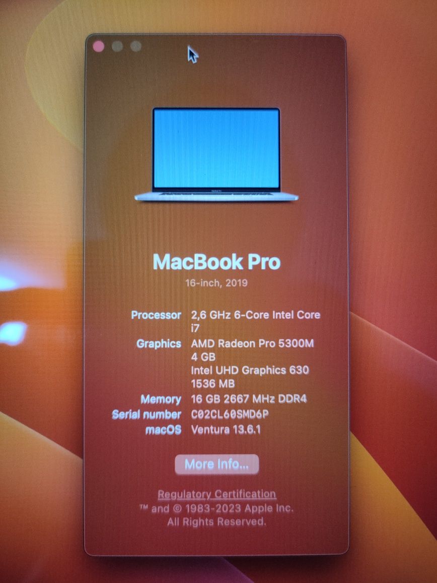 Macbook pro 16 2019 [Ler descriçao]