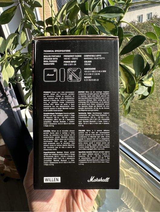 Głośnik Marshall Willen Bluetooth IP67 kompaktowy czarny