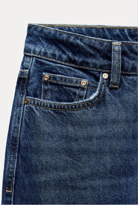 Джинси zara wide leg темний денім 34